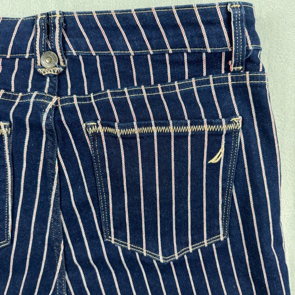 Nautica‎ Jeans Womens Blue White Pink Pinstripe Striped Denim Pants Size 8 - Picture 12 of 16